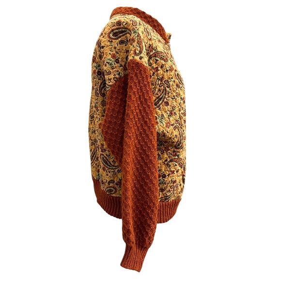 Vintage Handmade quilted bomber jacket Paisley patchwork lining large cottage - Picture 7 of 9